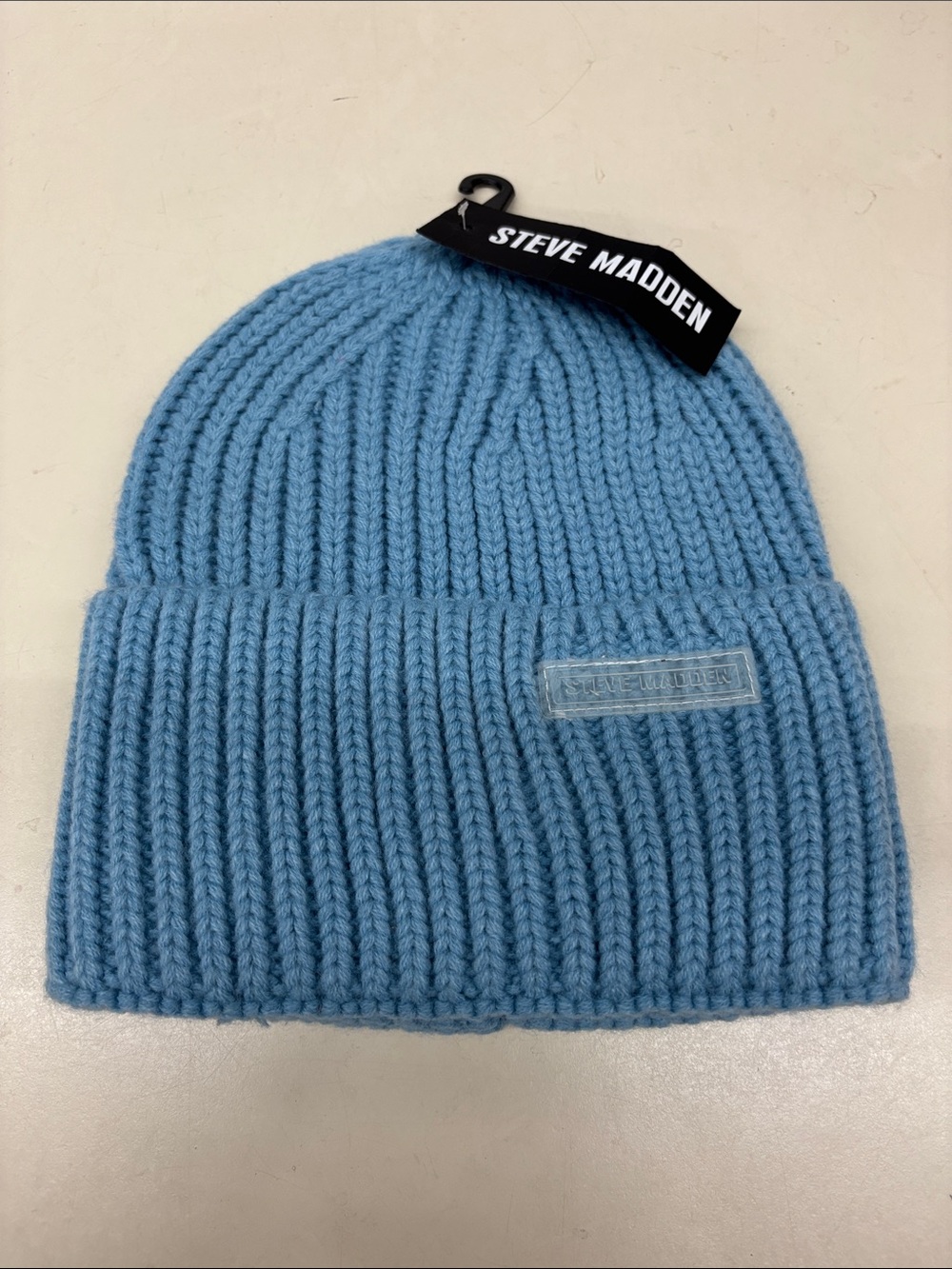 NWT Steve Madden Ribbed Knit Beanie - Light Blue